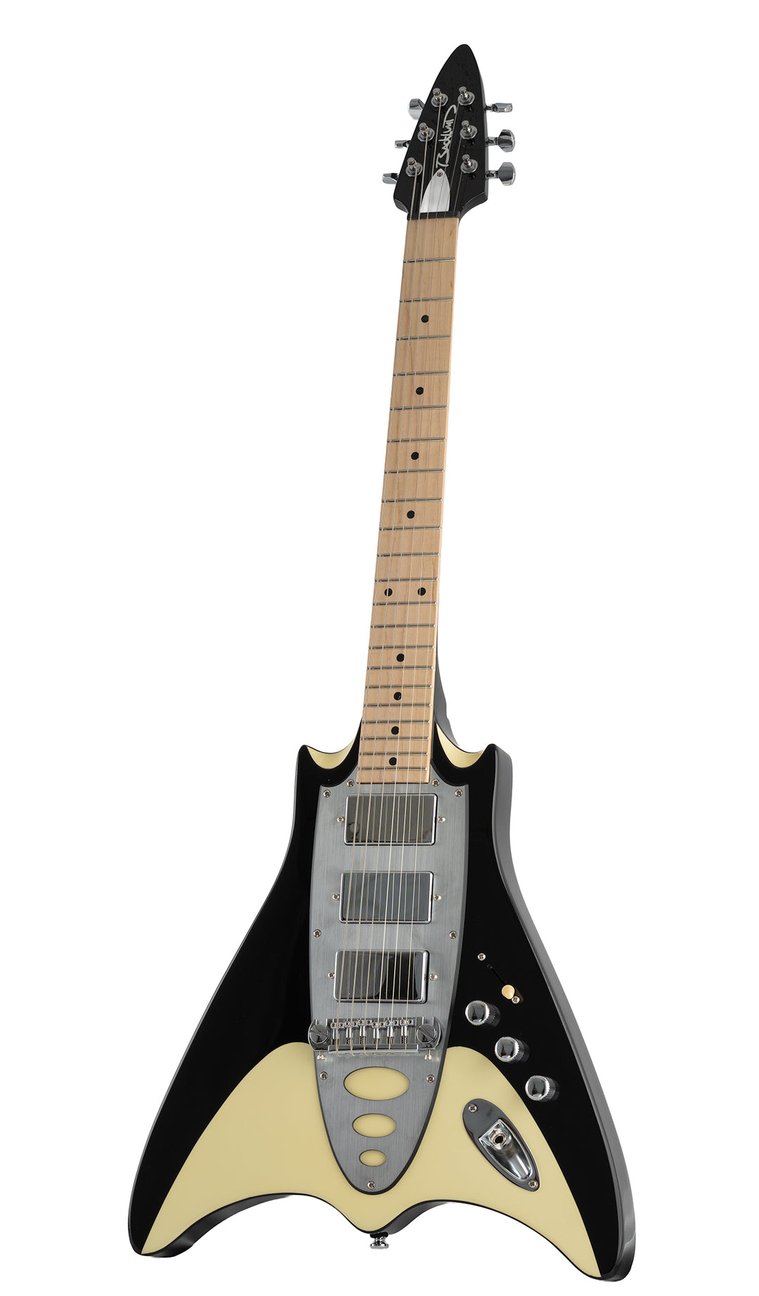 Backlund Super Vee Electric Guitar #color_black-creme