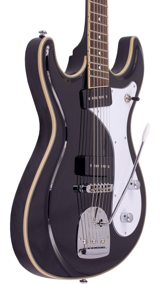 Eastwood Guitars Sidejack Baritone DLX Black #color_black