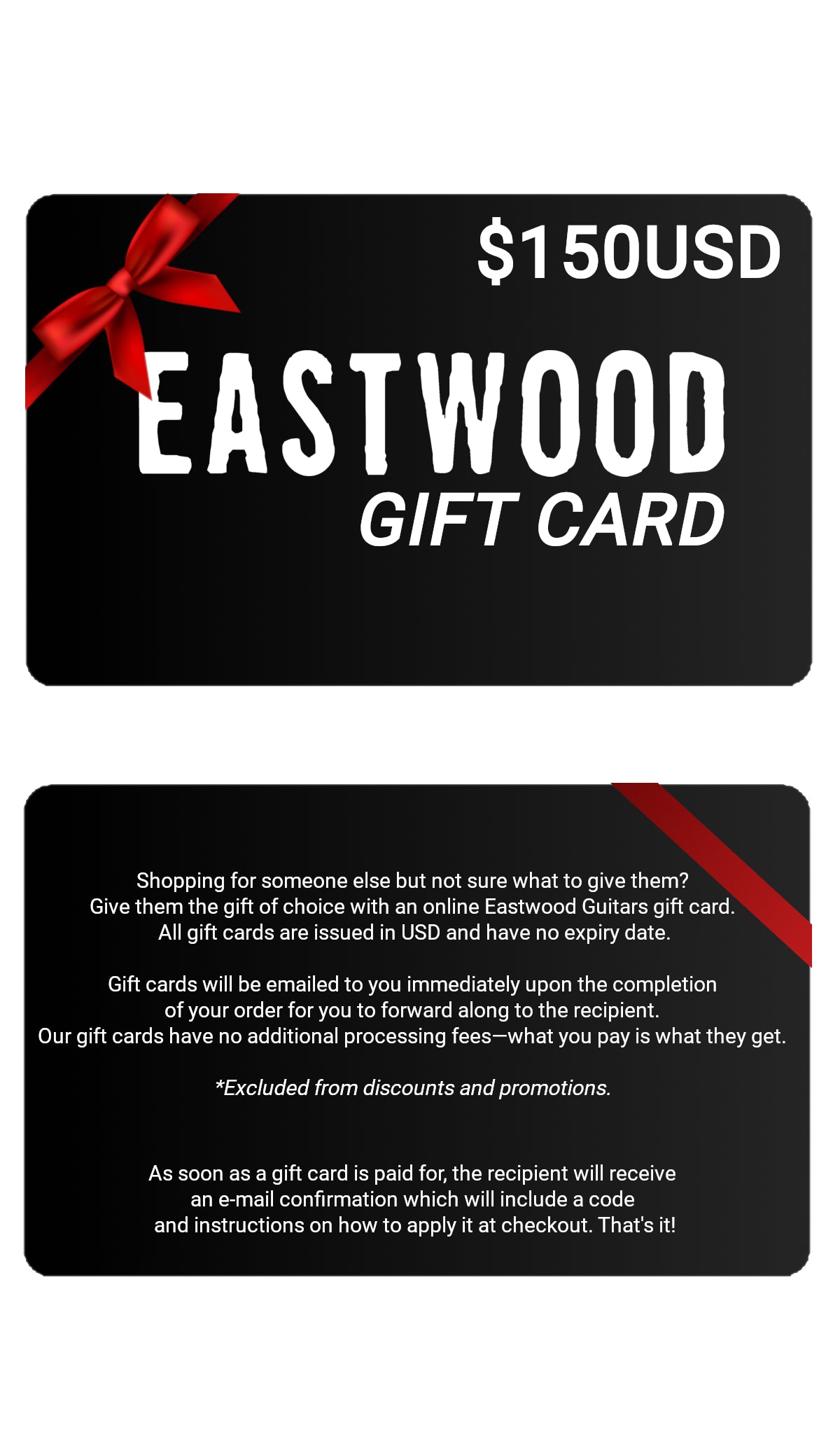 Eastwood Guitars Eastwood Gift Cards $150